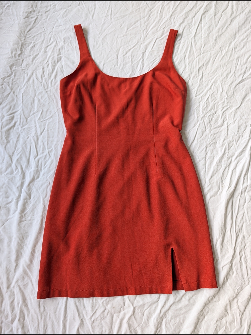Abercrombie & Fitch Orange Sleeveless Mini Dress with Side Slit